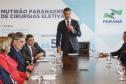Governador Beto Richa junto com o secretário da Saúde, Michele Caputo Neto, assina contrato de gestão entre a secretaria da Saúde e a Fundação Estatal de Atenção em Saúde do Paraná (FUNEAS), e prorroga o Mutirão Paranaense de Cirurgias Eletivas. Presente o secretário da Infraestrutura e Logística, José Richa Filho, prefeitos e demais autoridades. Curitiba, 23/08/2016. Foto: Pedro Ribas/ANPr
