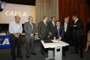 O governador Beto Richa participa nesta segunda-feira (19), no auditório da Caixa Econômica Federal, da apresentação das Linhas de Créditos, BNDS Saúde e Caixa Hospitais. Participaram: presidente da Caixa Econômica Federal, Gilberto Occhi e o ministro da Saúde, Ricardo Barros, entre outros.Curitiba, 19-12-16.Foto: Arnaldo Alves / ANPr.