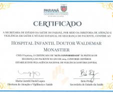 Hospital Infantil Waldemar Monastier e Hospital Regional do Litoral recebem certificação