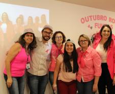 O evento “Outubro Rosa — um toque de amor, previna-se” teve como intuito levar informações às equipes que compõem a Funeas. A solenidade foi organizada pela diretoria técnica da Fundação e contou com uma palestra ministrada pela gerente de enfermagem e hotelaria da Funeas, Rosângela Galvão Cordeiro, que abordou diversos assuntos acerca do câncer de mama