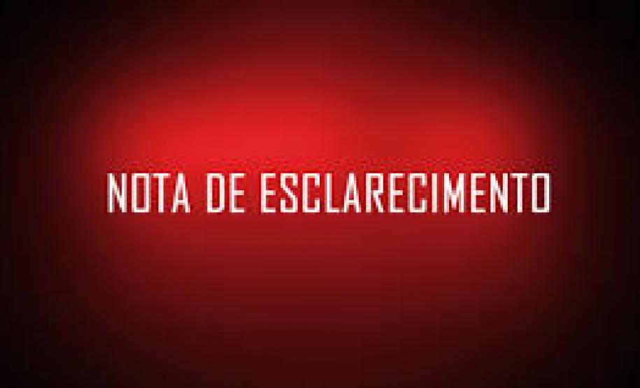 NOTA DE ESCLARECIMENTO NOTA DE ESCLARECIMENTO